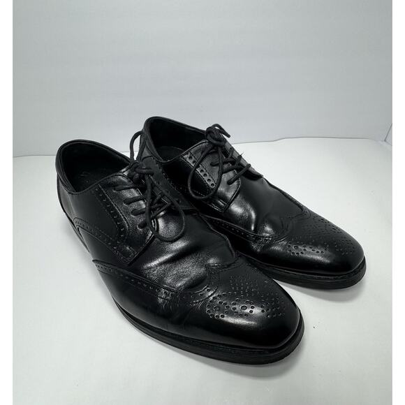 Joseph Abboud Men's Wingtip Dress Shoes Size 8.5D Italian Leather Black - Picture 1 of 10